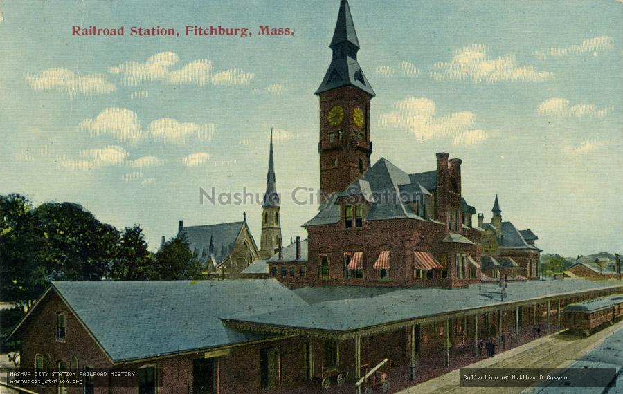 Postcard: Railroad Station, Fitchburg, Massachusetts